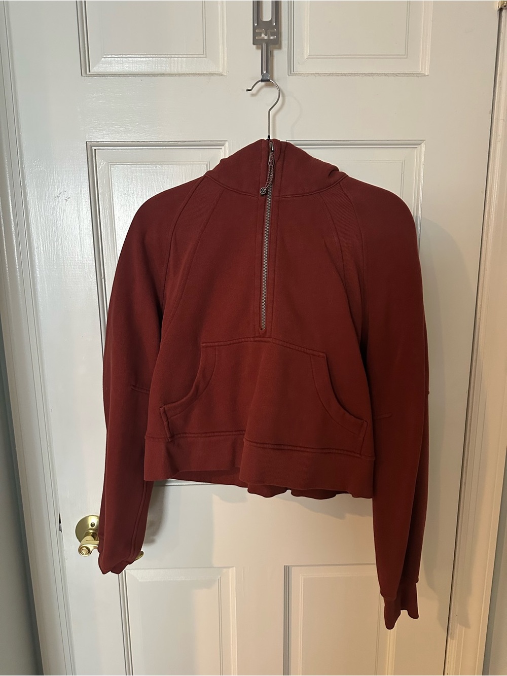Lululemon Womens scuba Rust Half-Zip Hoodie Sweater XS